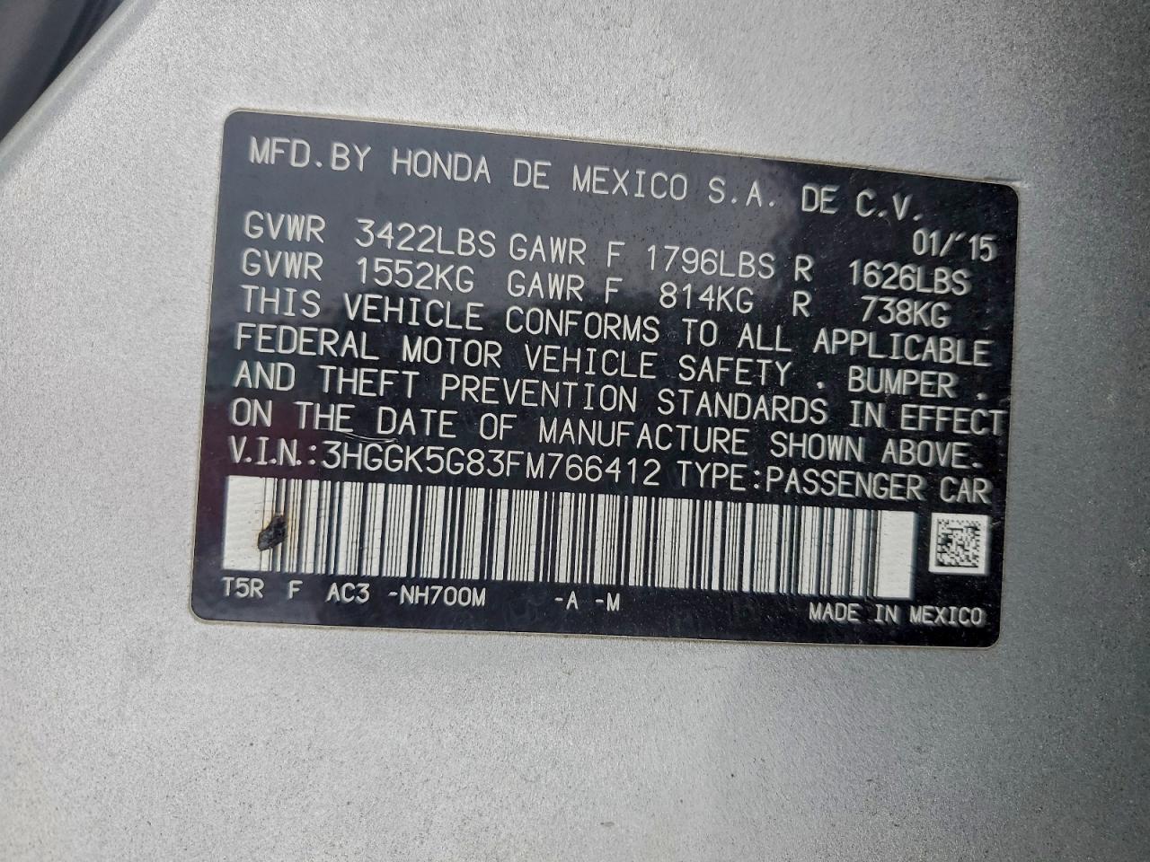 2015 HONDA FIT
