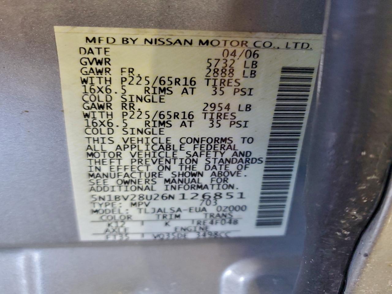 2006 NISSAN Quest