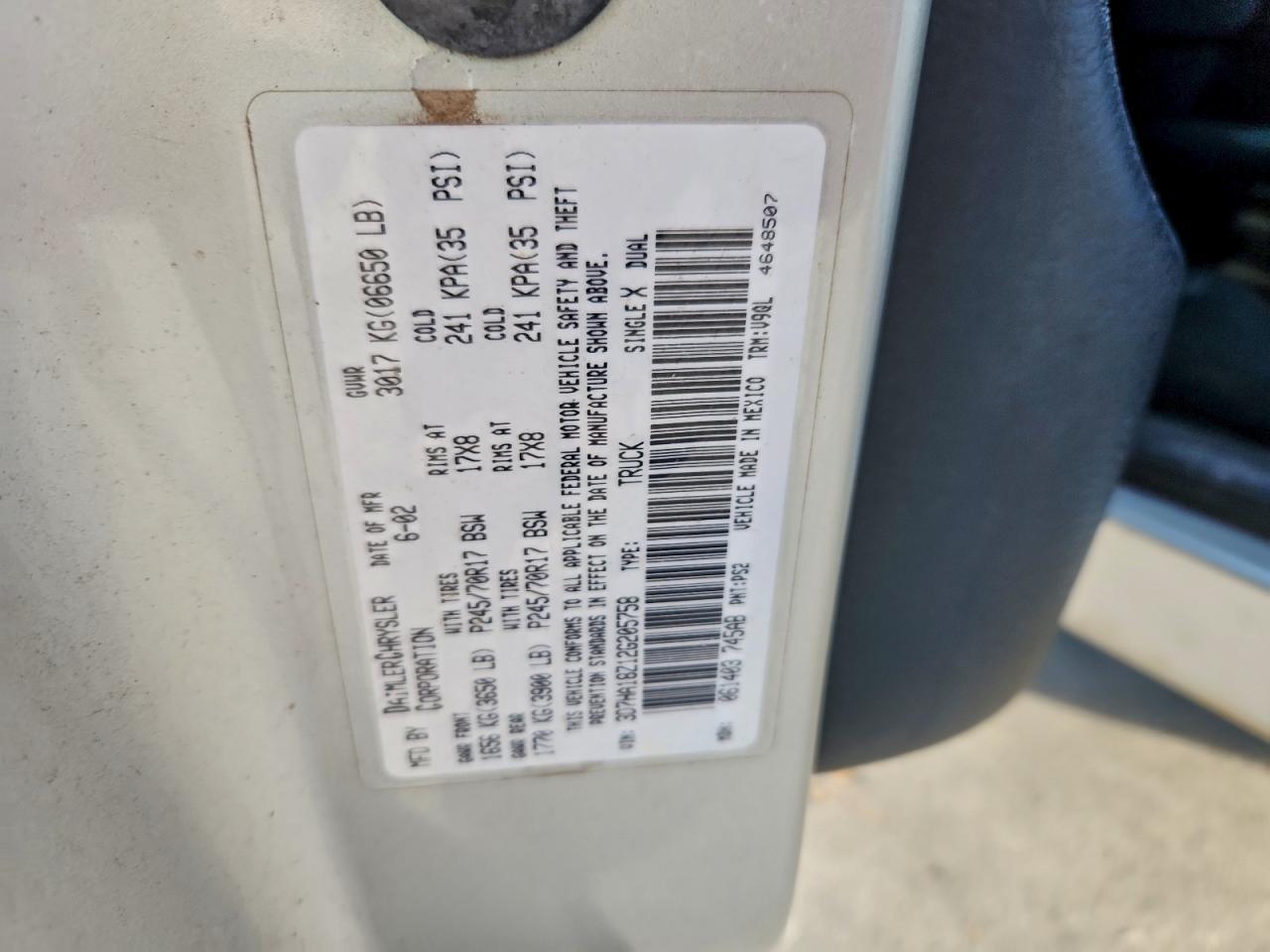 2002 DODGE RAM 1500
