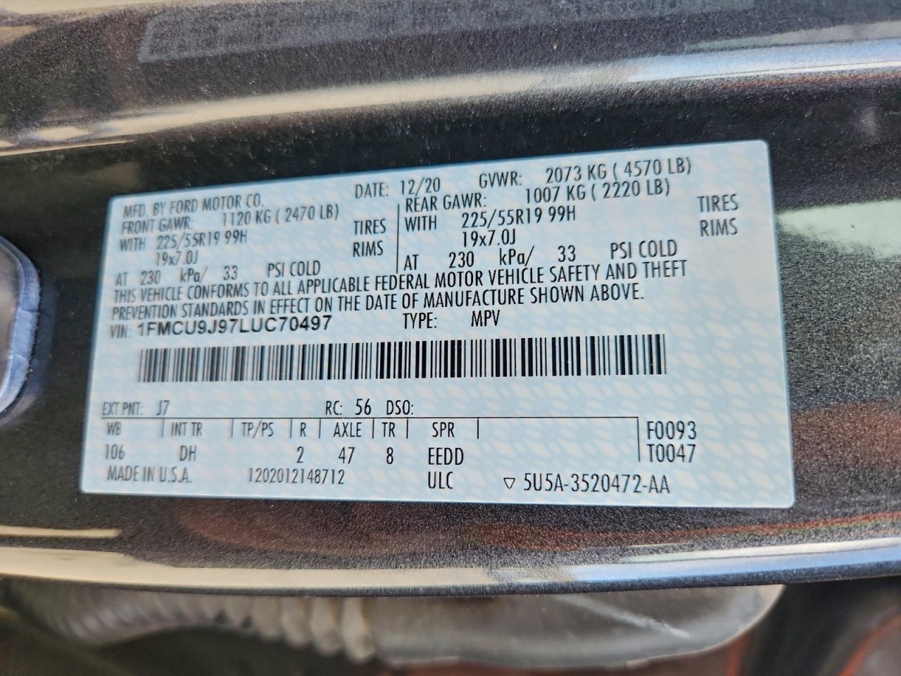 2020 FORD ESCAPE