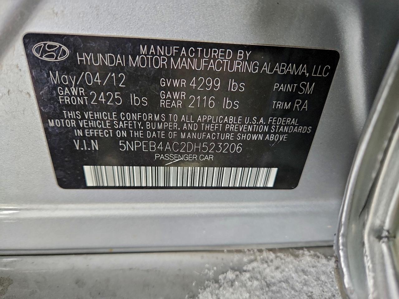 2013 HYUNDAI SONATA