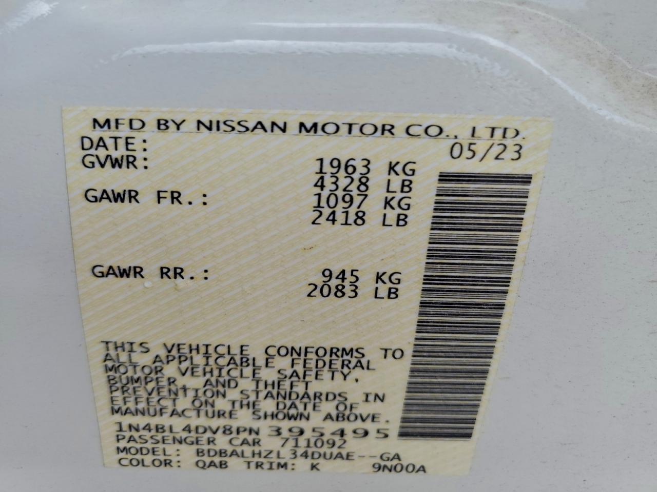 2023 NISSAN ALTIMA