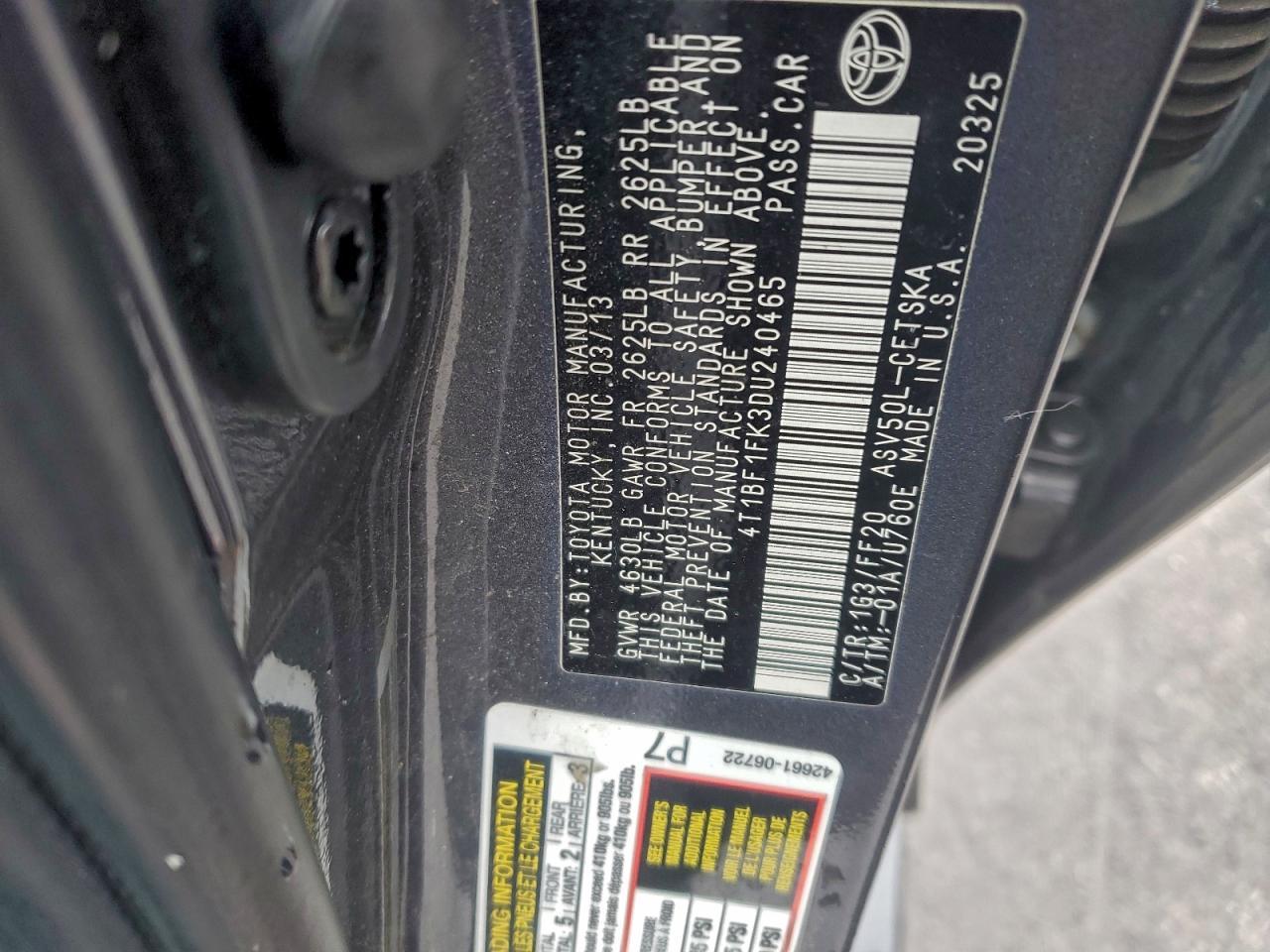 2013 TOYOTA CAMRY