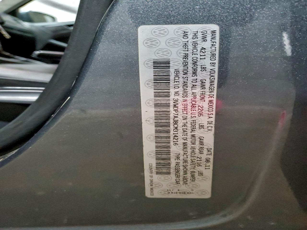 2012 VOLKSWAGEN JETTA