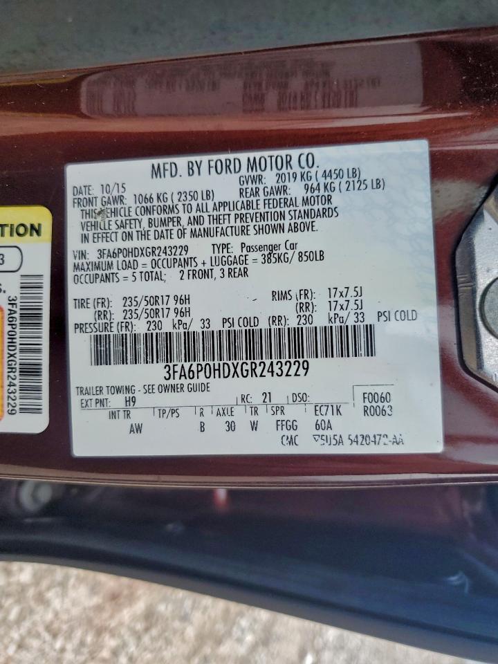 2016 FORD FUSION