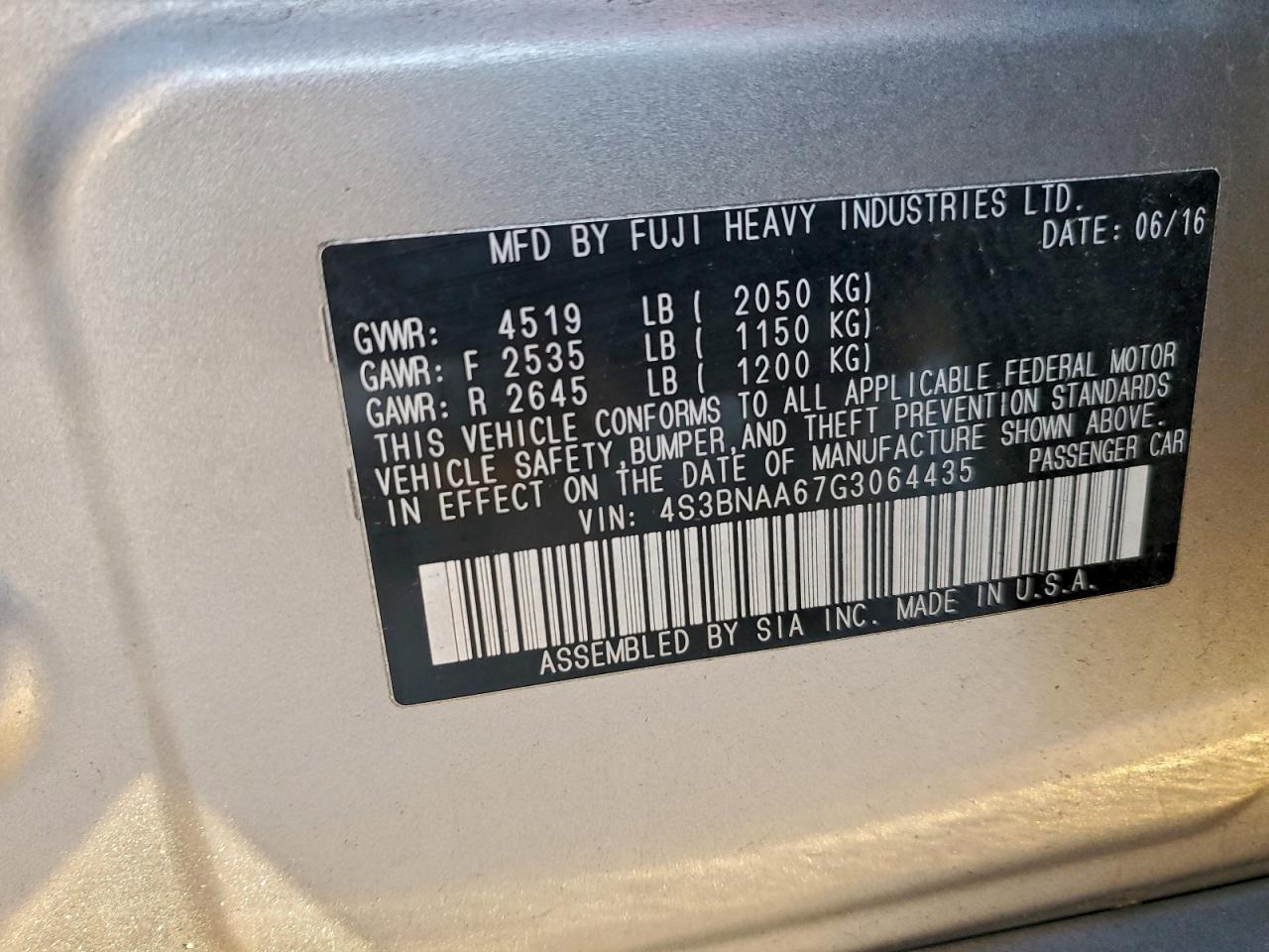 2016 SUBARU Legacy