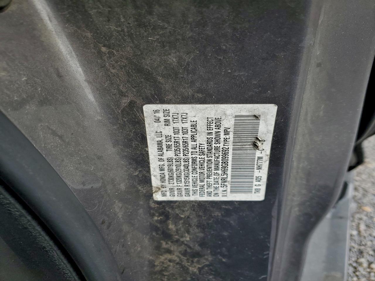 2016 HONDA ODYSSEY