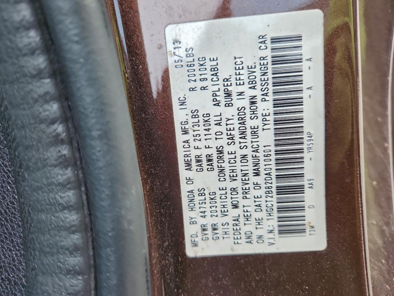 2013 HONDA ACCORD