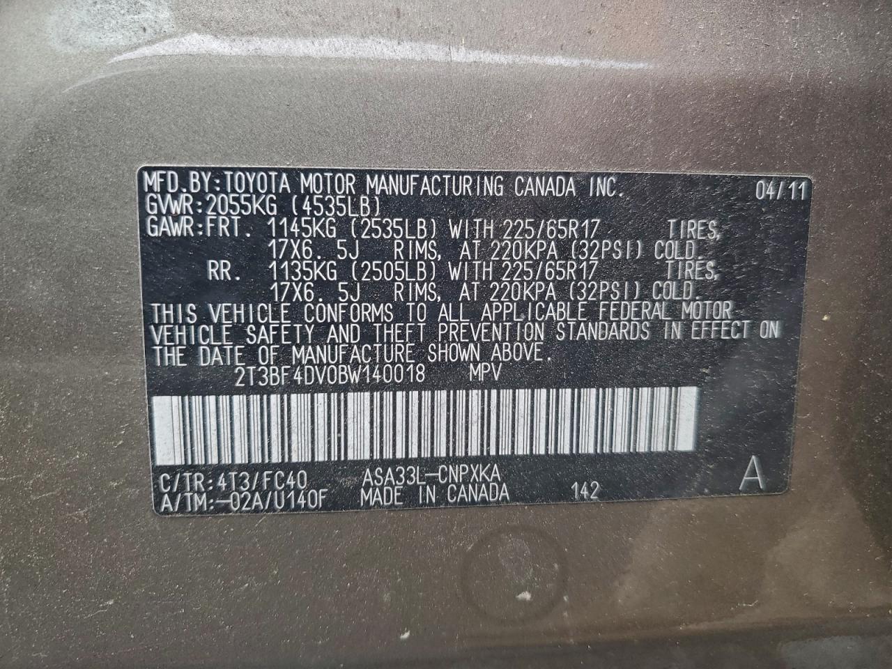 2011 TOYOTA RAV4