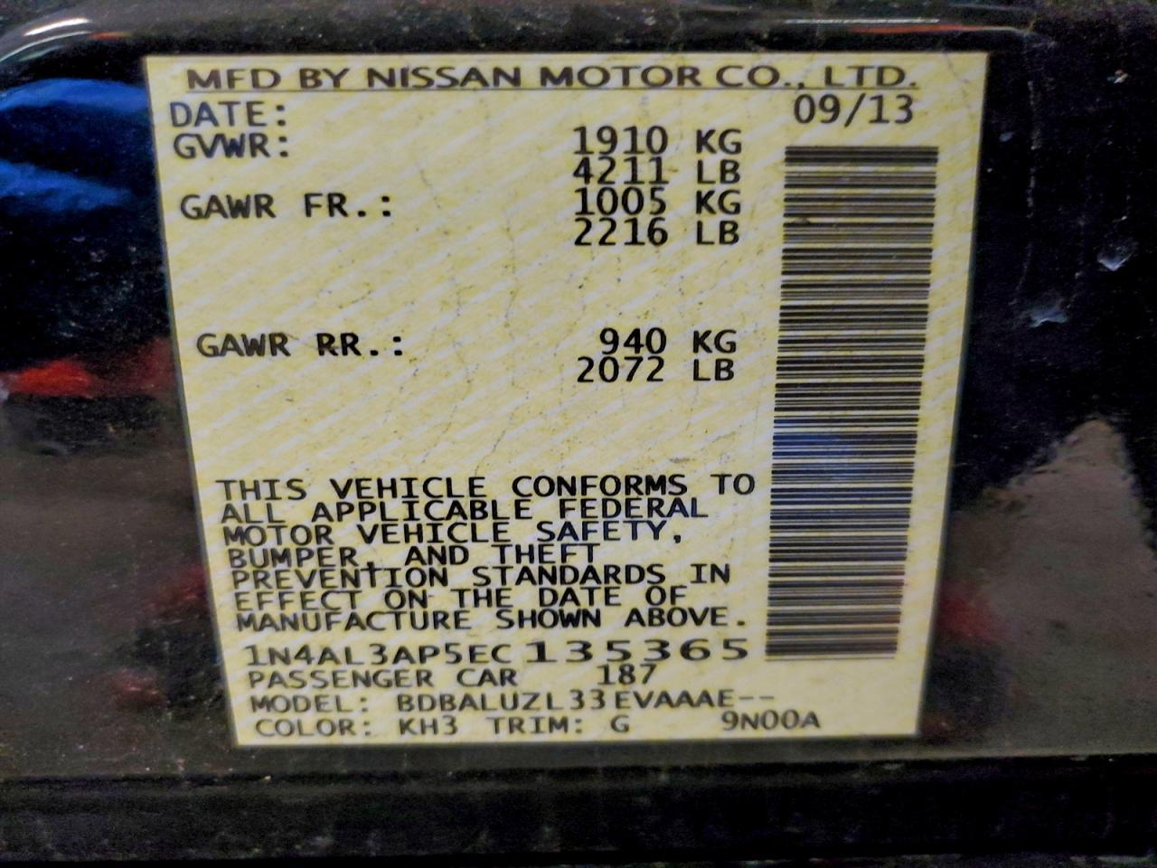 2014 NISSAN ALTIMA