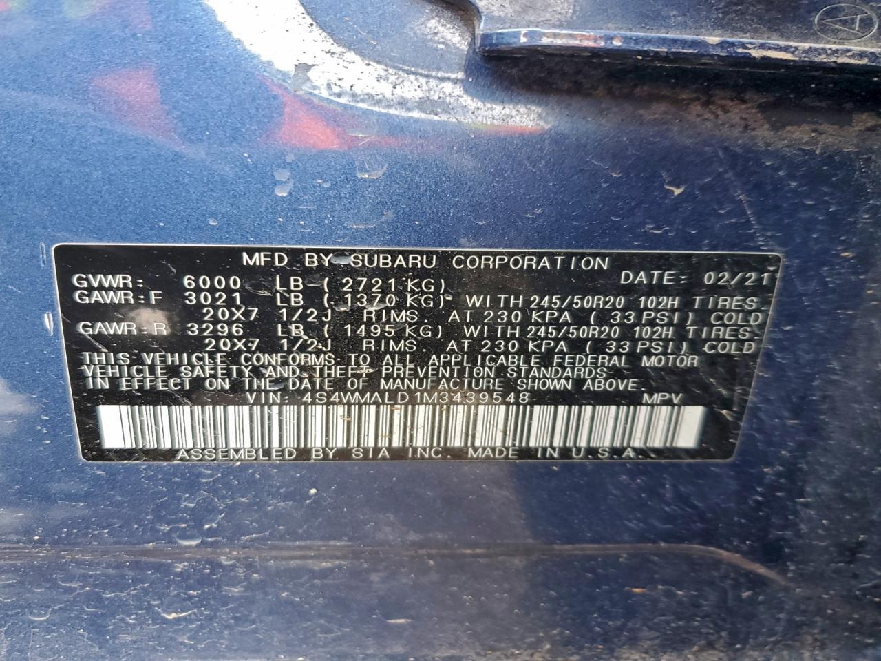 2021 SUBARU Ascent