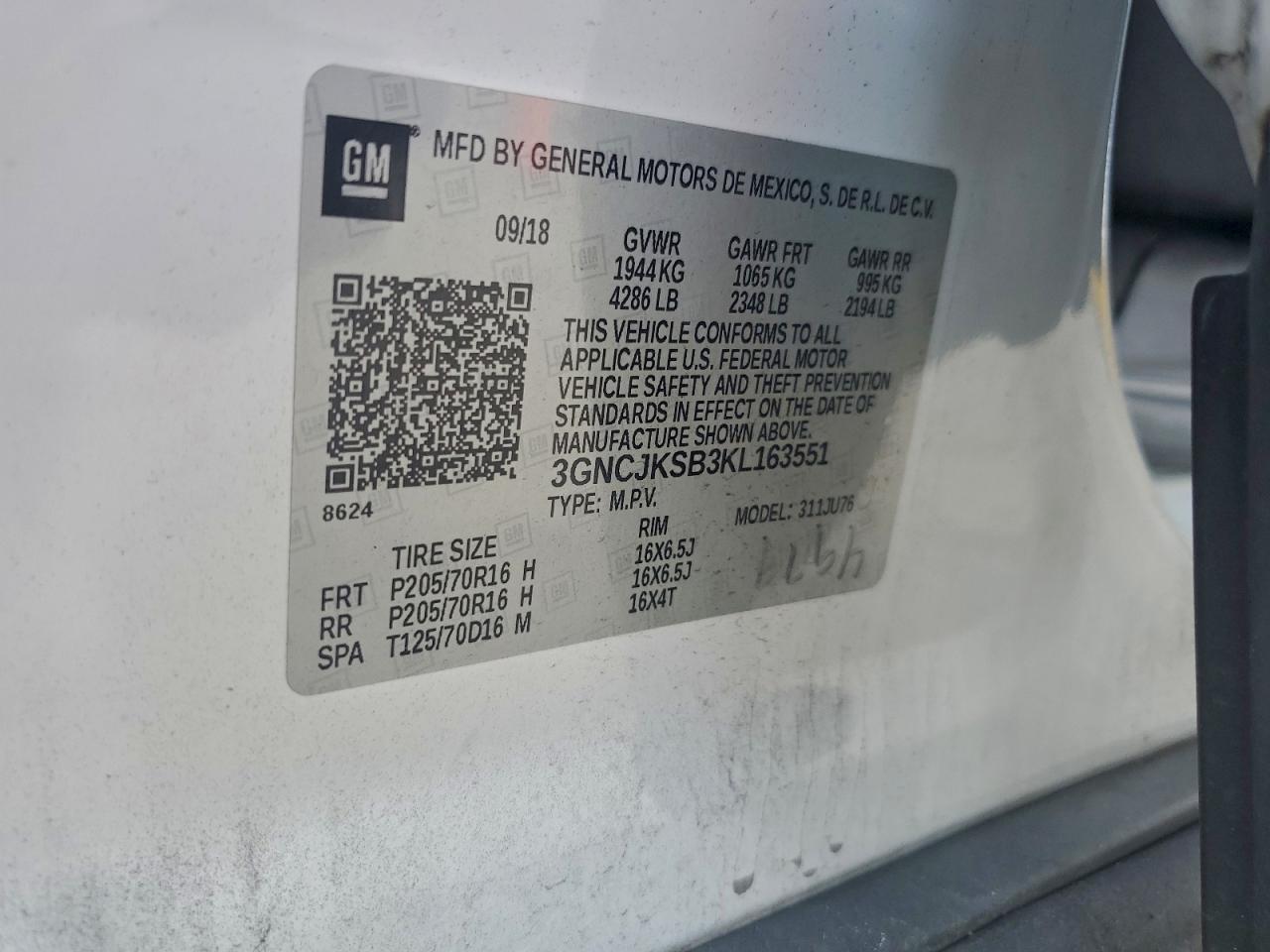 2019 CHEVROLET TRAX