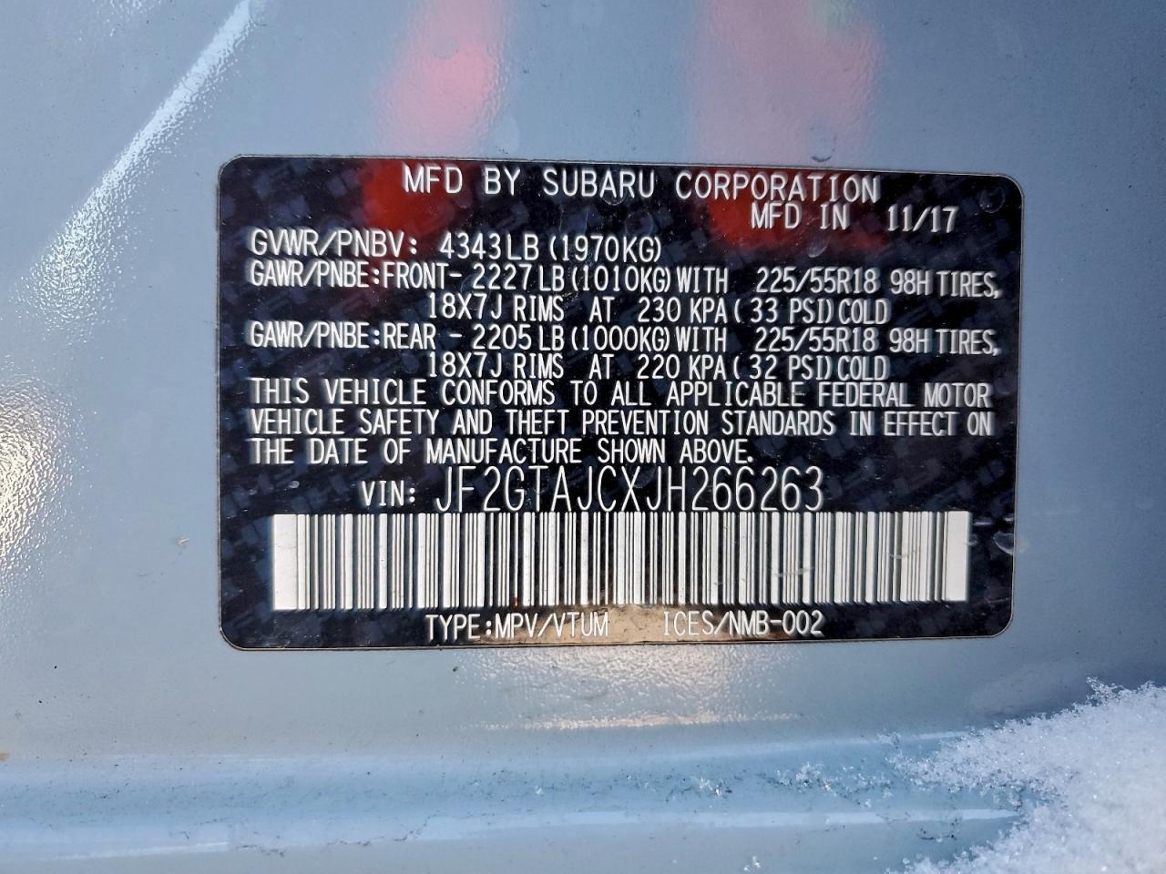 2018 SUBARU Crosstrek