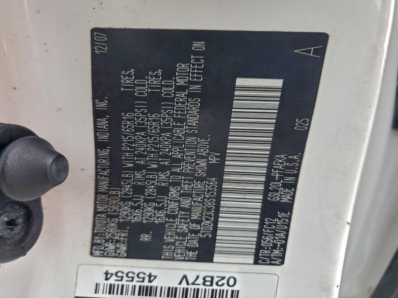 2008 TOYOTA SIENNA
