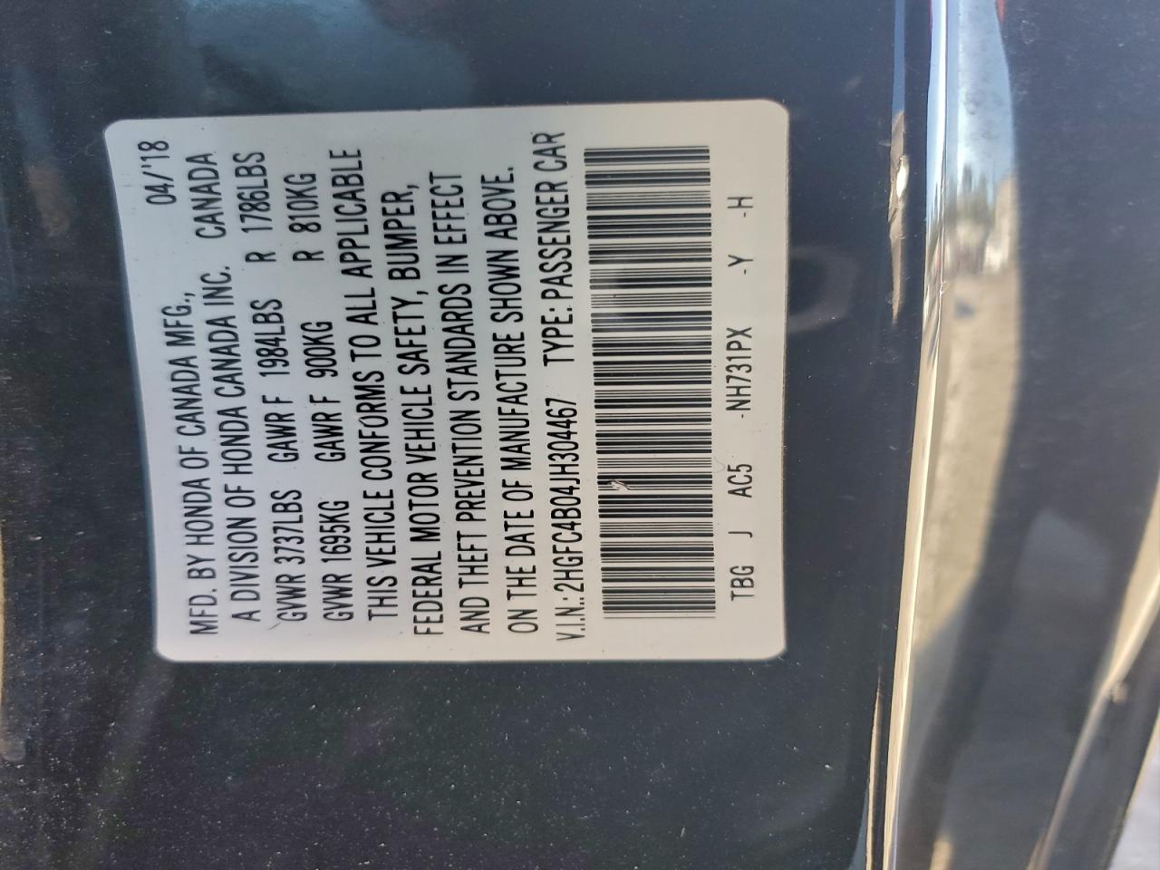 2018 HONDA CIVIC