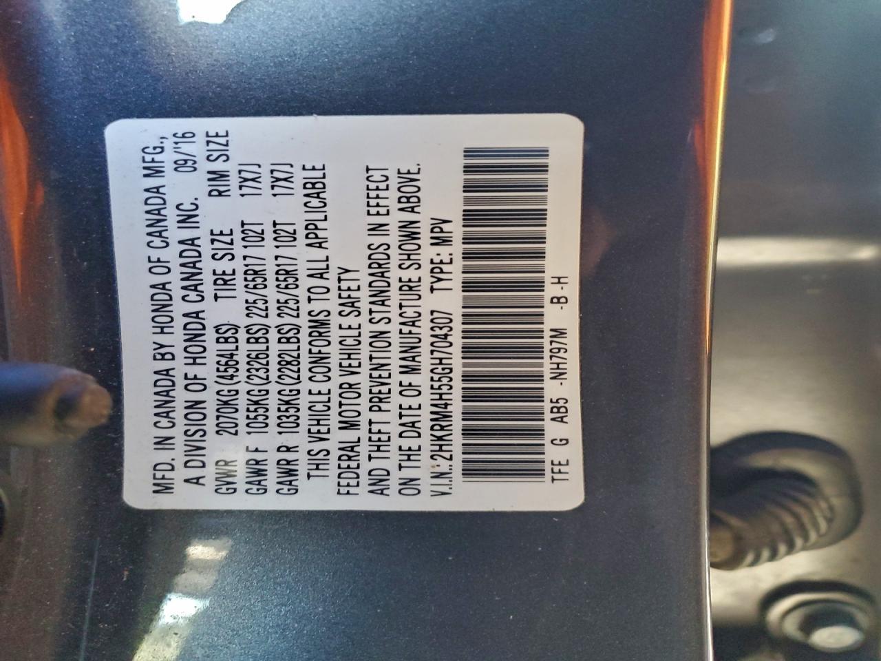2016 HONDA CR-V