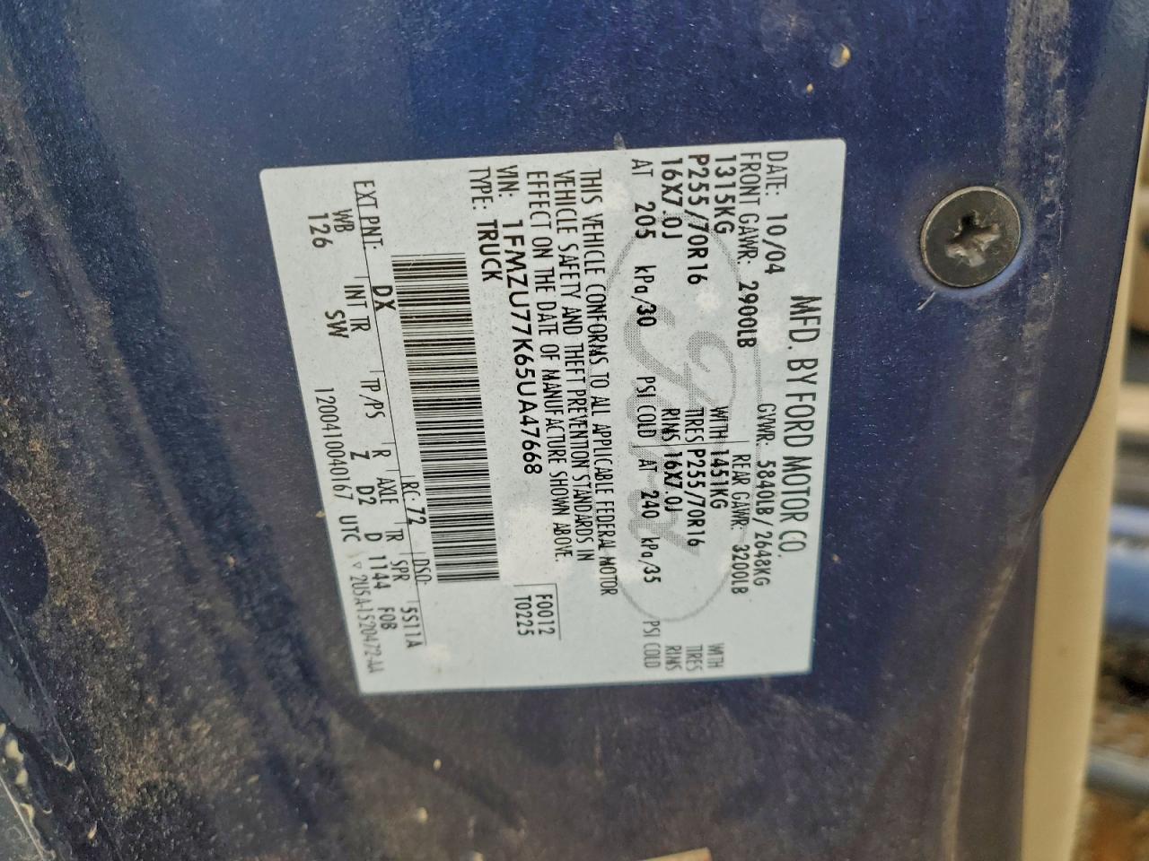 2005 FORD Explorer Sport Trac