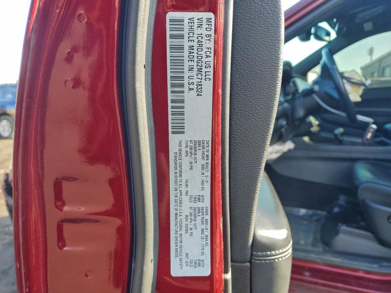 2021 DODGE DURANGO