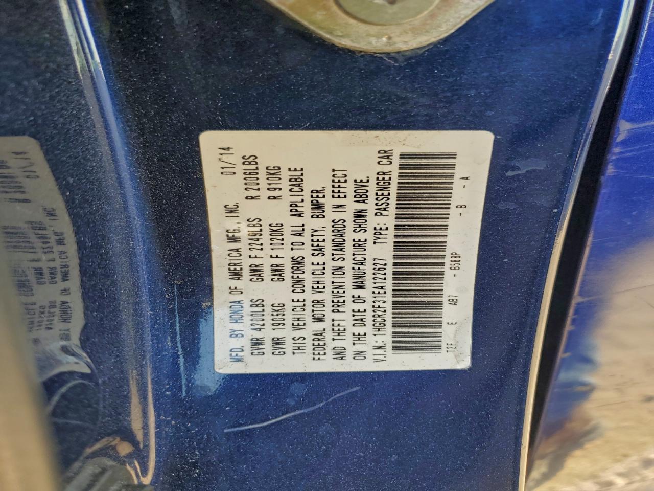 2014 HONDA ACCORD