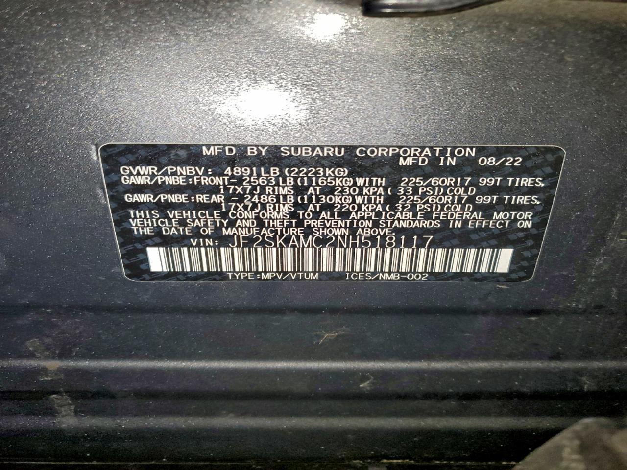 2022 SUBARU FORESTER