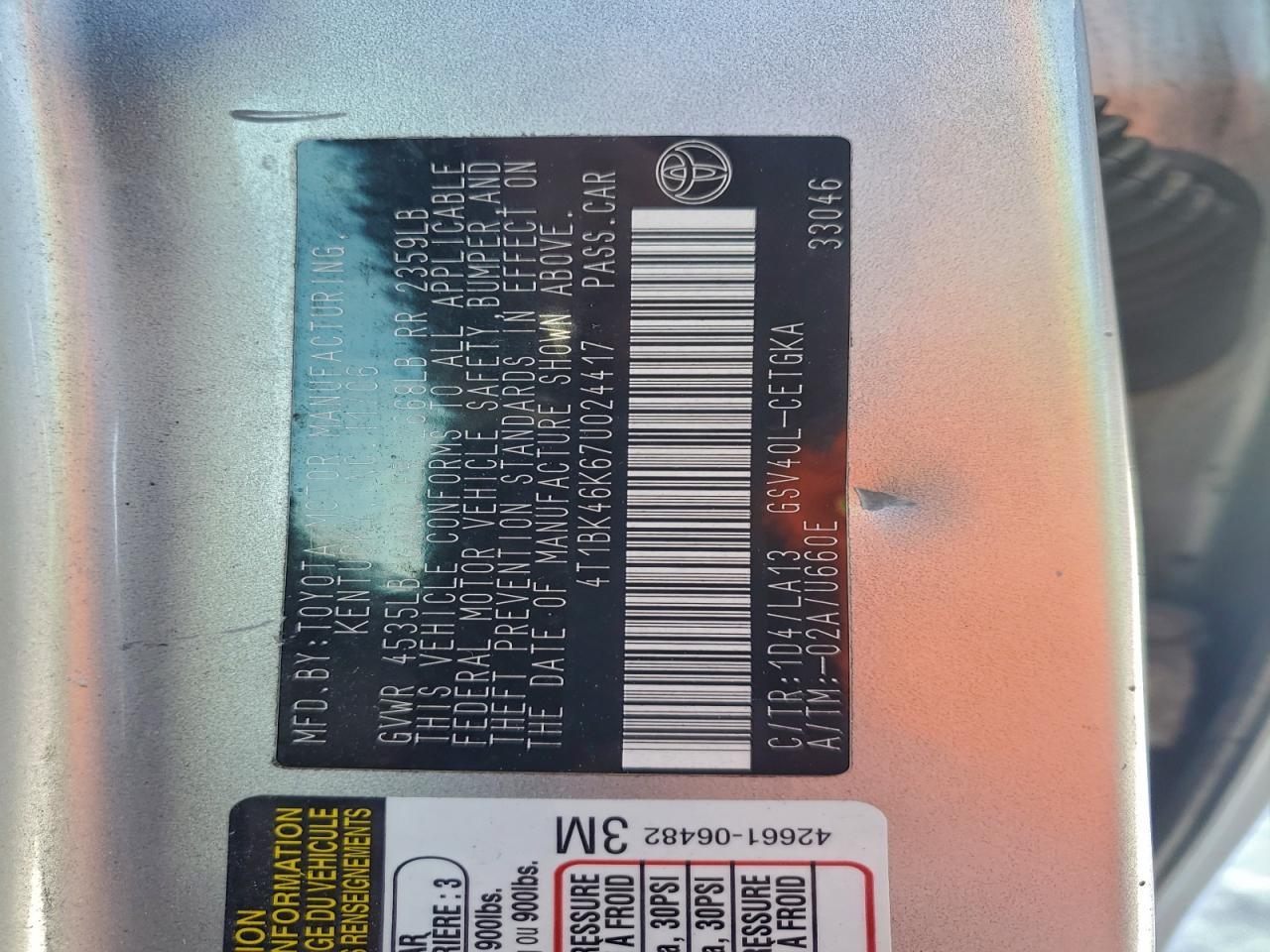 2007 TOYOTA CAMRY