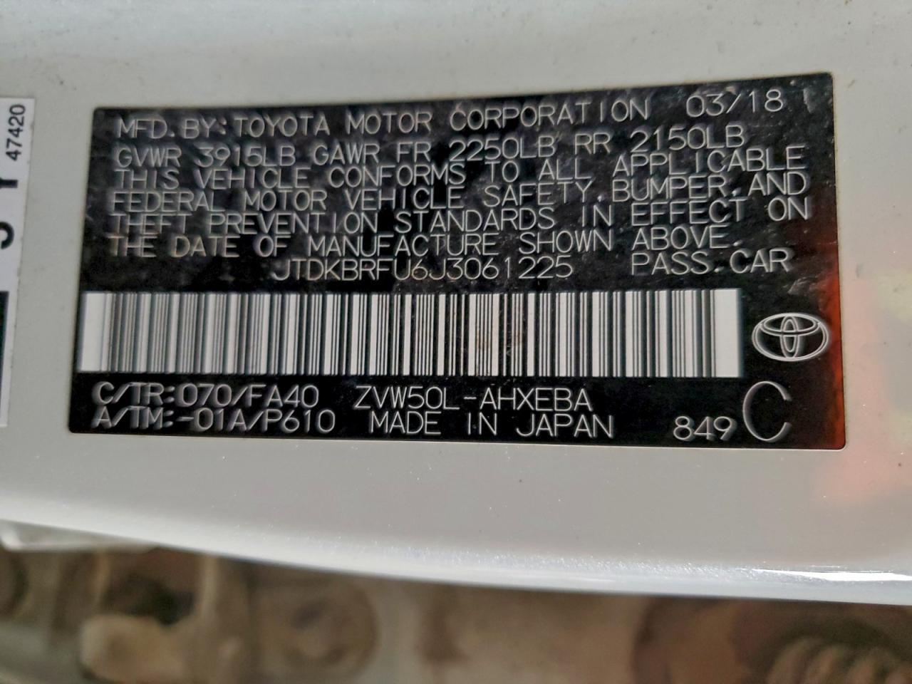 2018 TOYOTA PRIUS