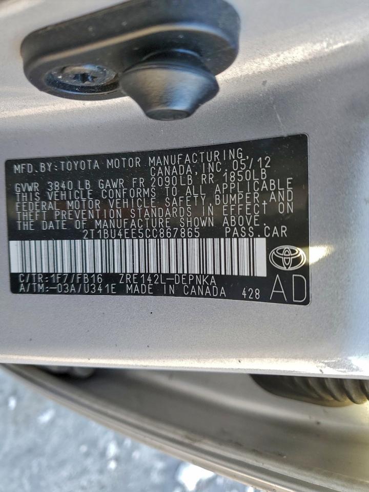 2012 TOYOTA COROLLA