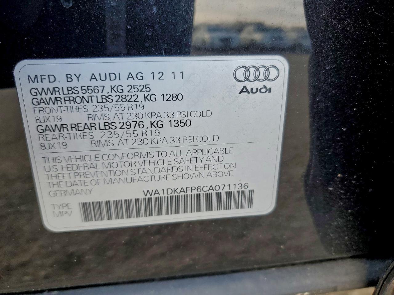 2012 AUDI Q5