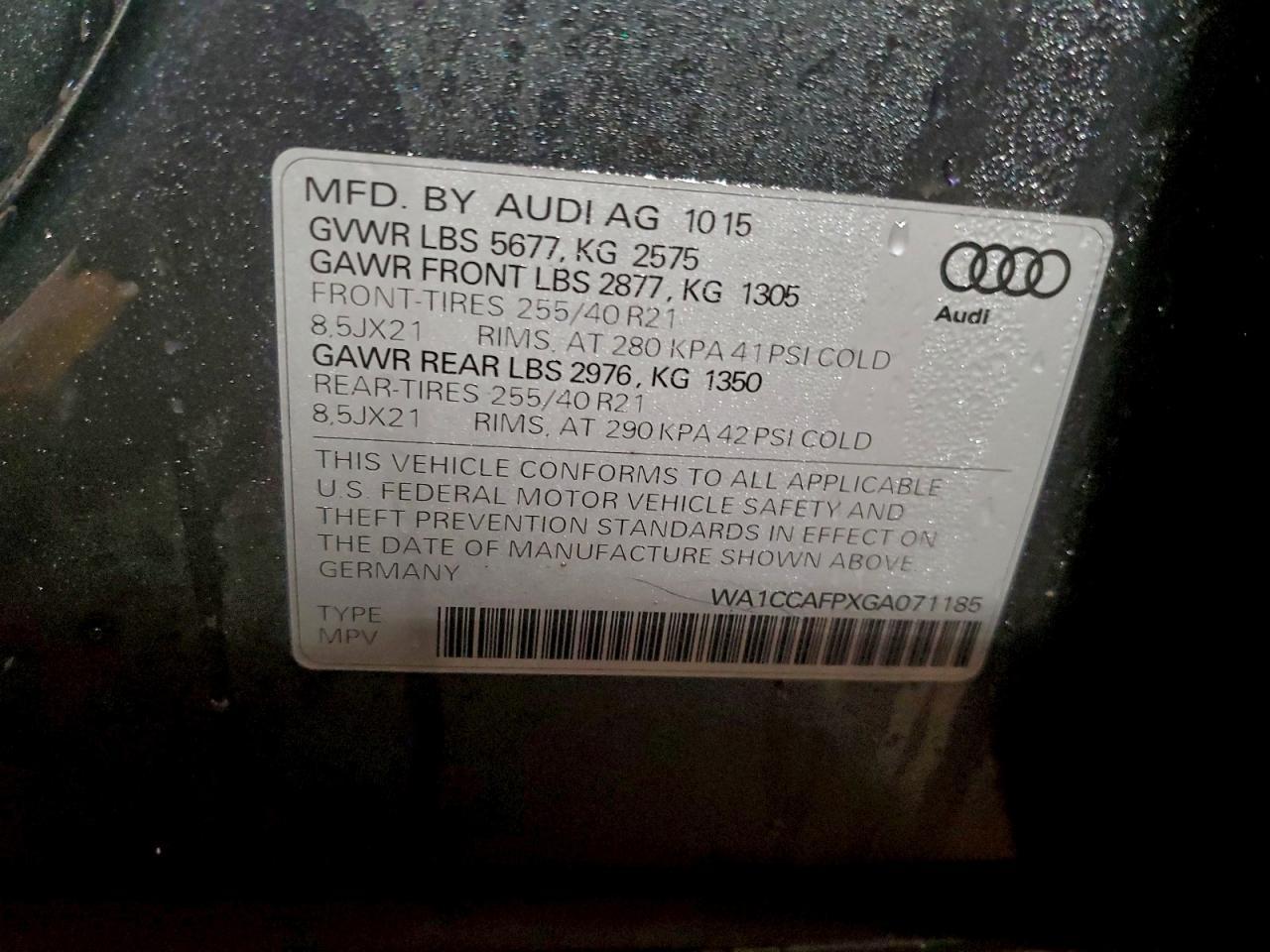 2016 AUDI SQ5