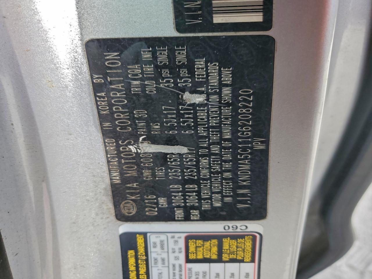 2016 KIA SEDONA