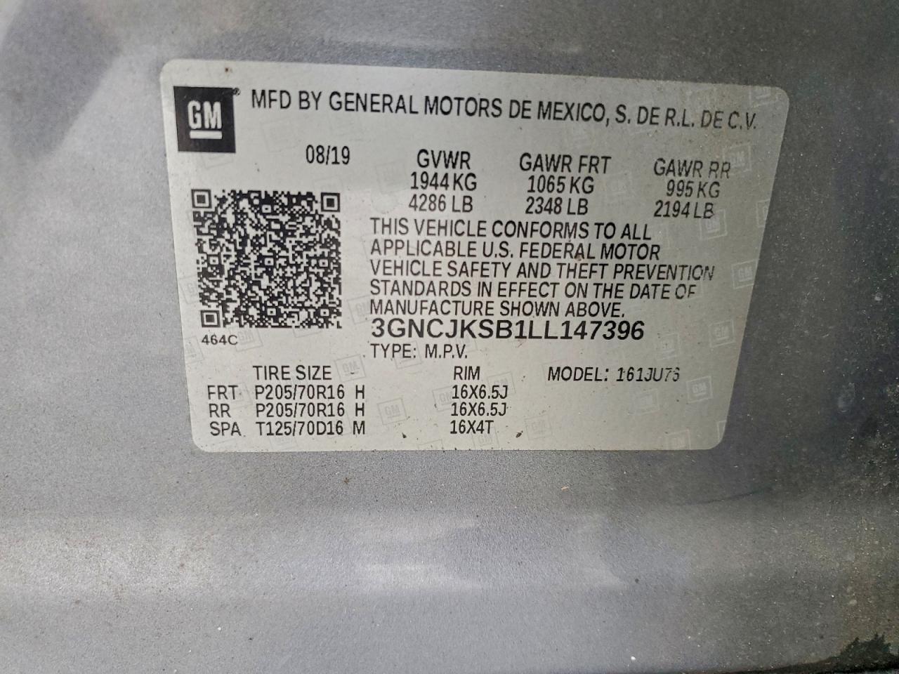 2020 CHEVROLET TRAX