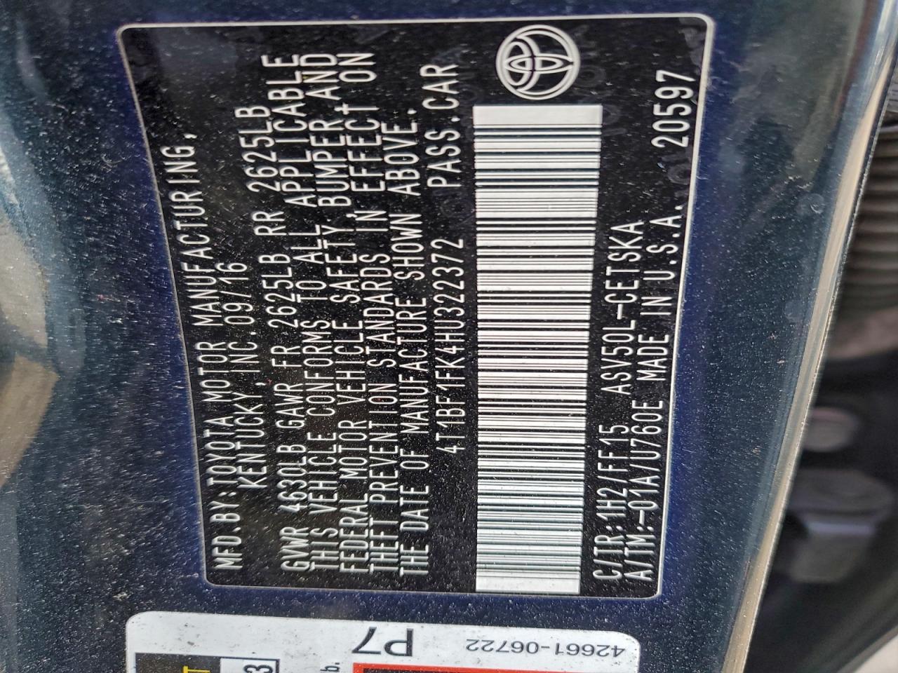 2017 TOYOTA CAMRY