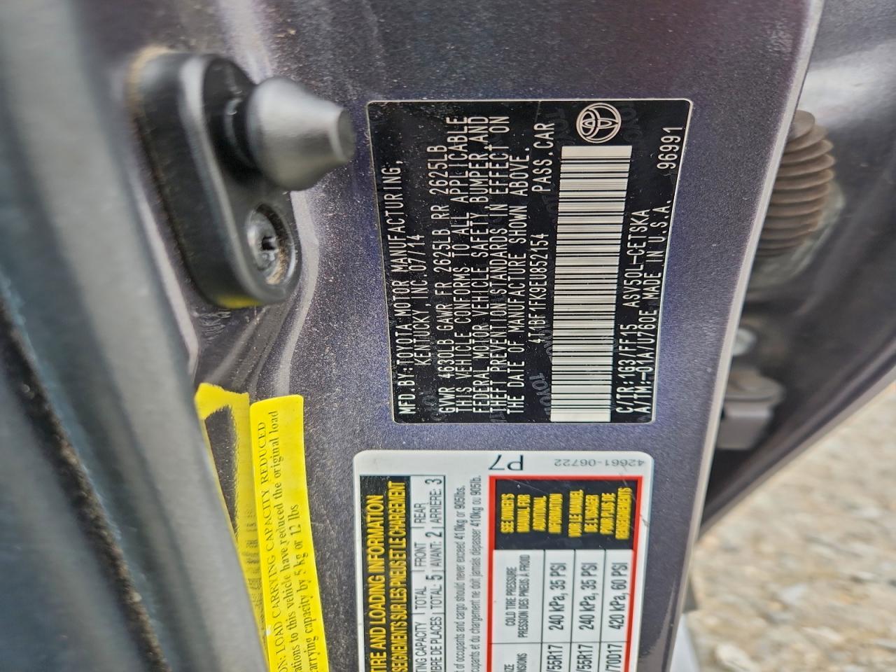 2014 TOYOTA CAMRY