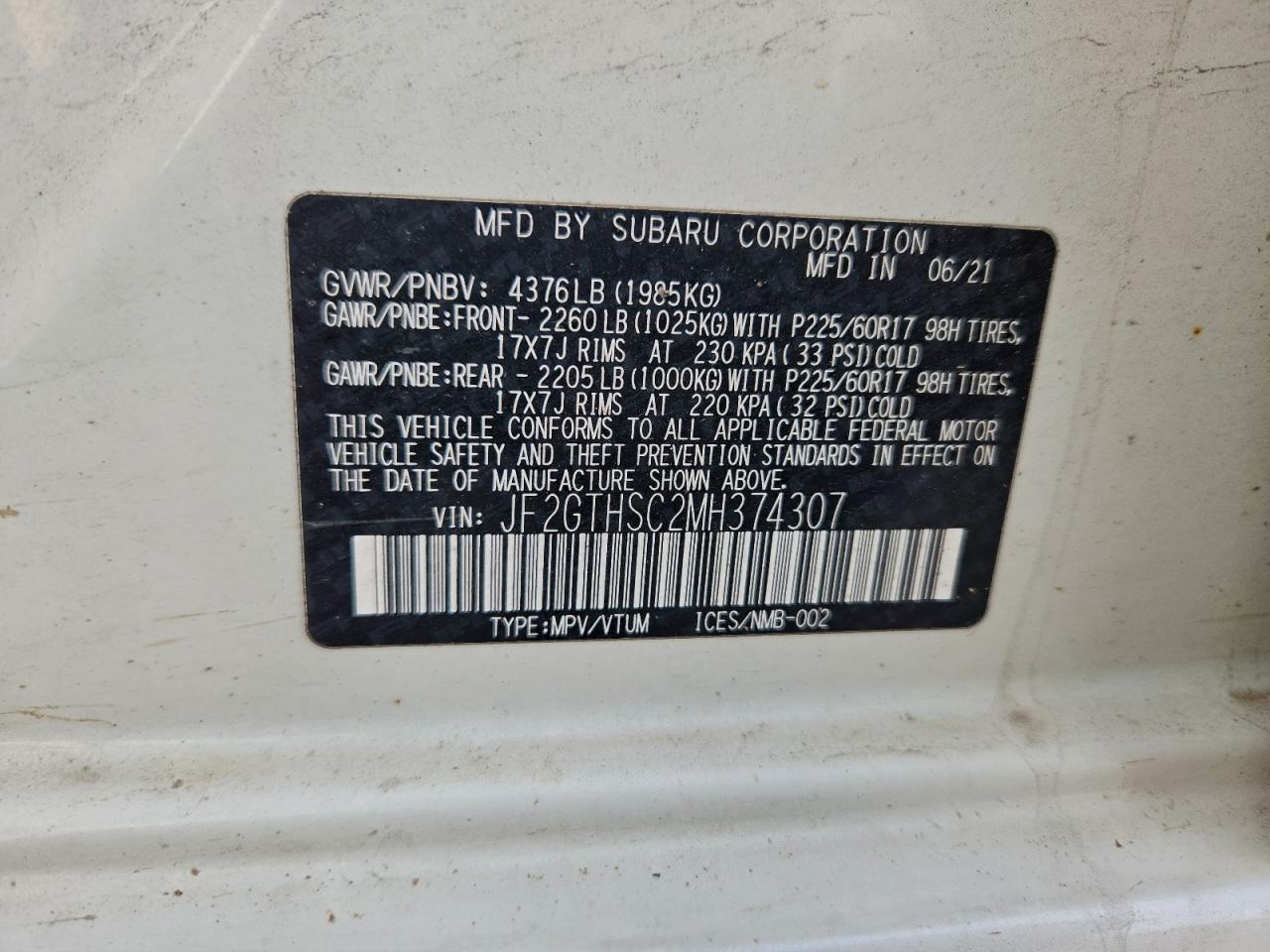 2021 SUBARU Crosstrek