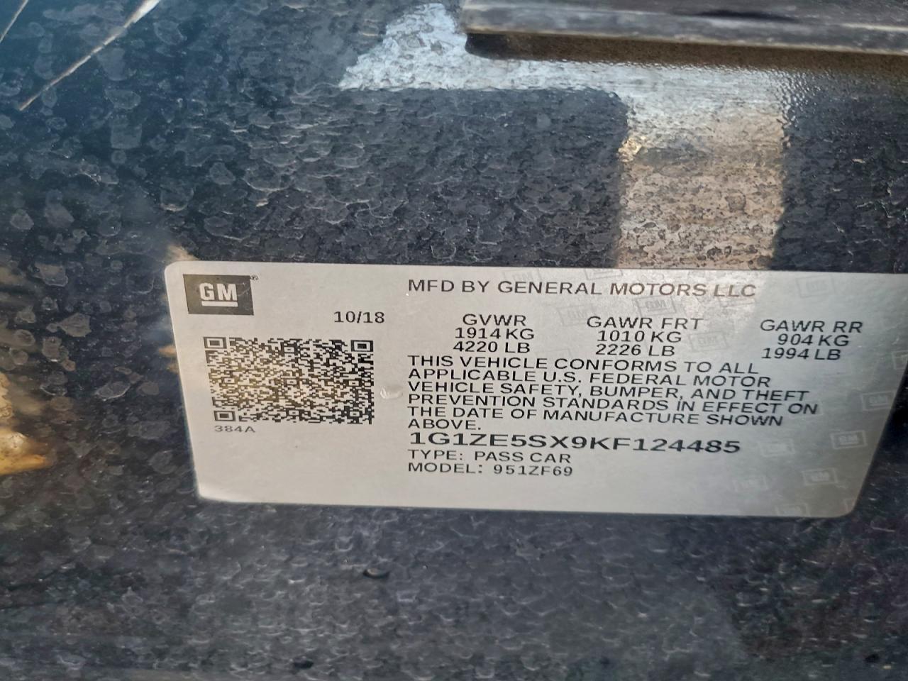 2019 CHEVROLET MALIBU
