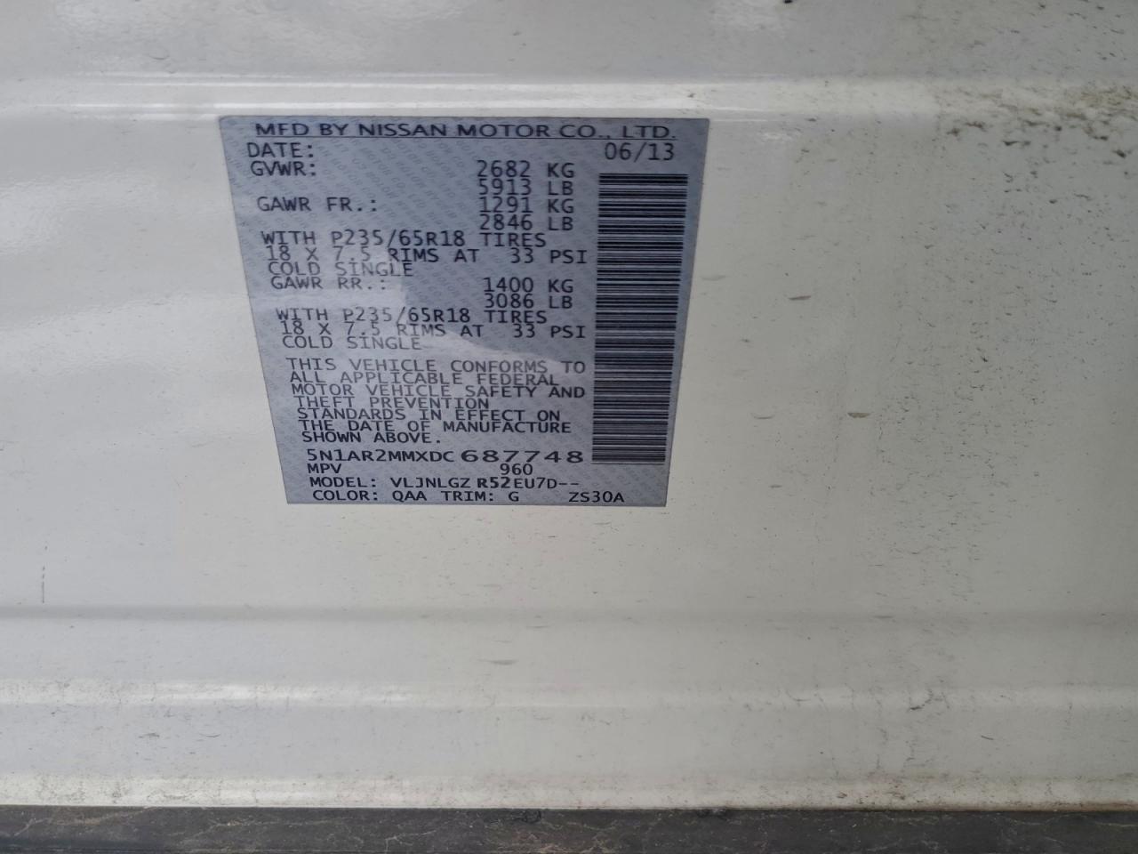 2013 NISSAN PATHFINDER