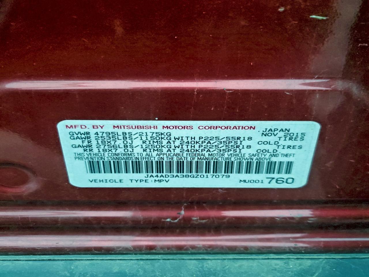 2016 MITSUBISHI outlander