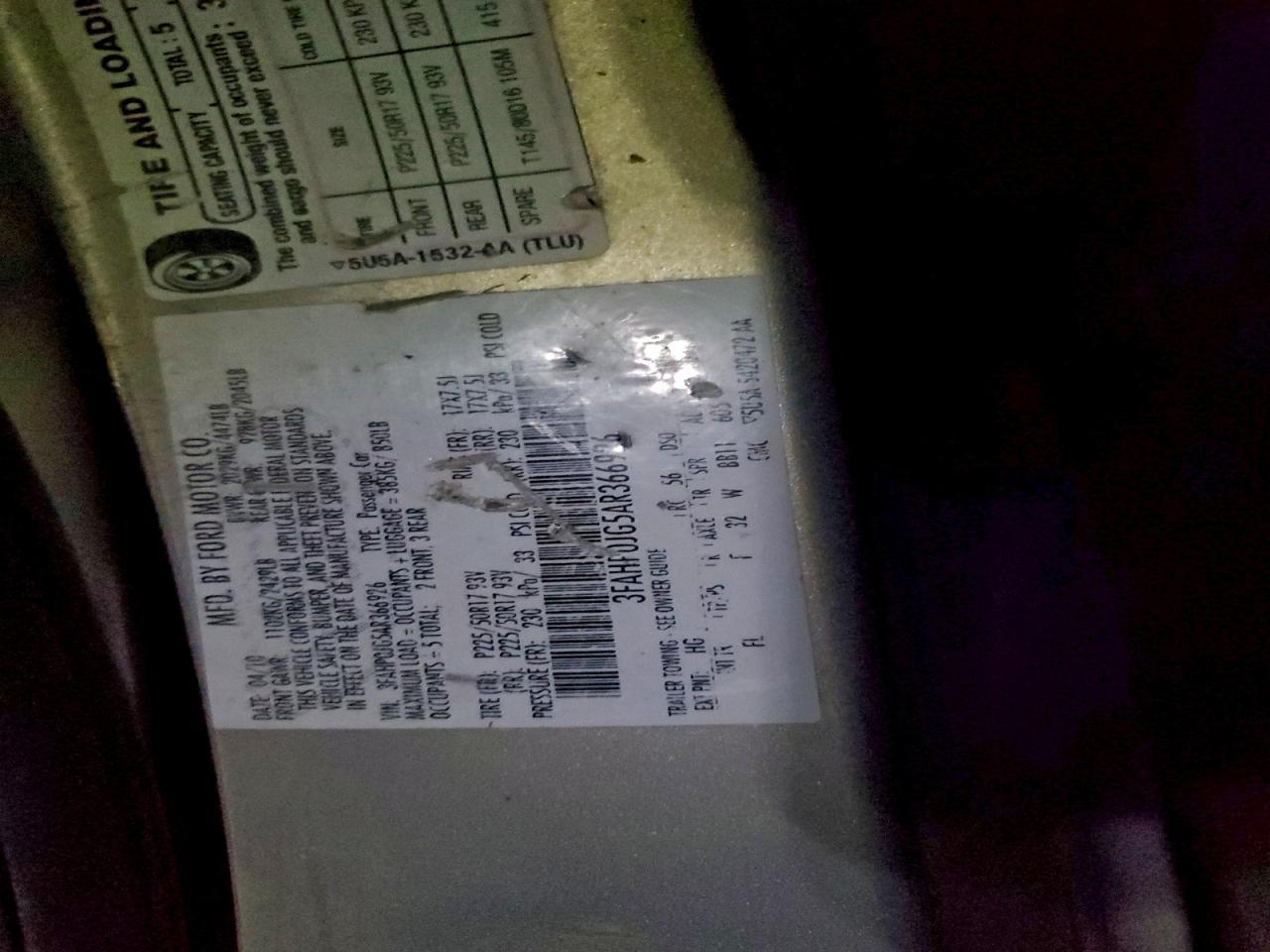 2010 FORD FUSION