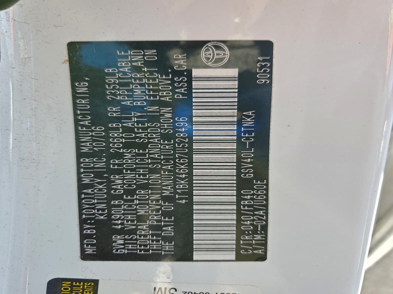 2007 TOYOTA CAMRY