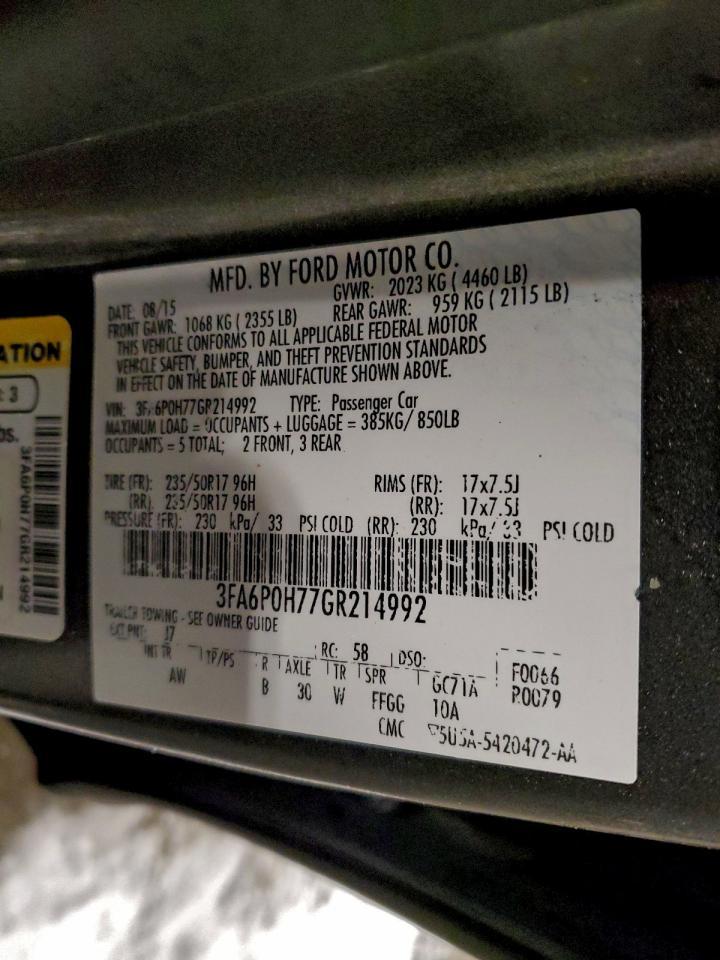 2016 FORD FUSION