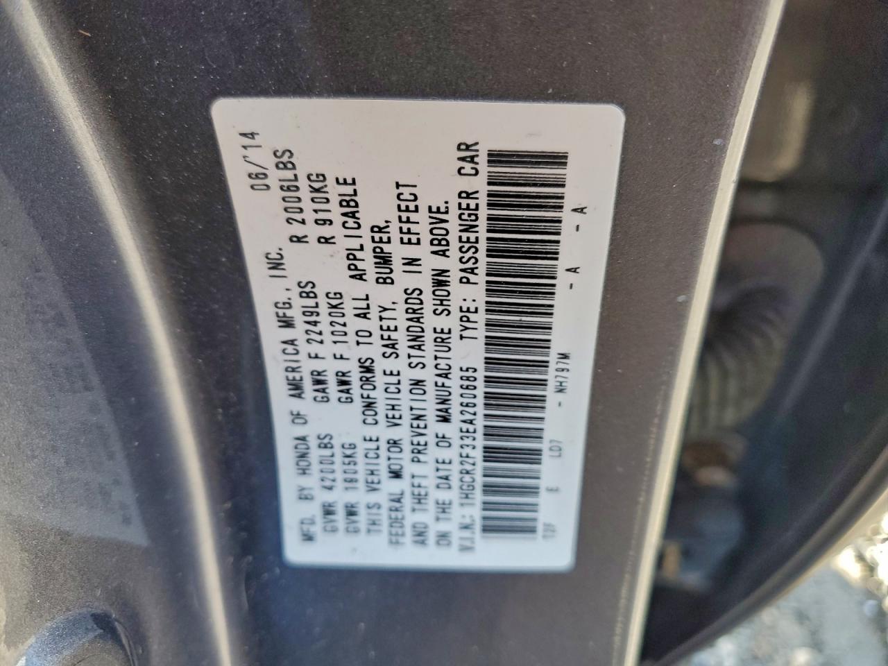 2014 HONDA ACCORD