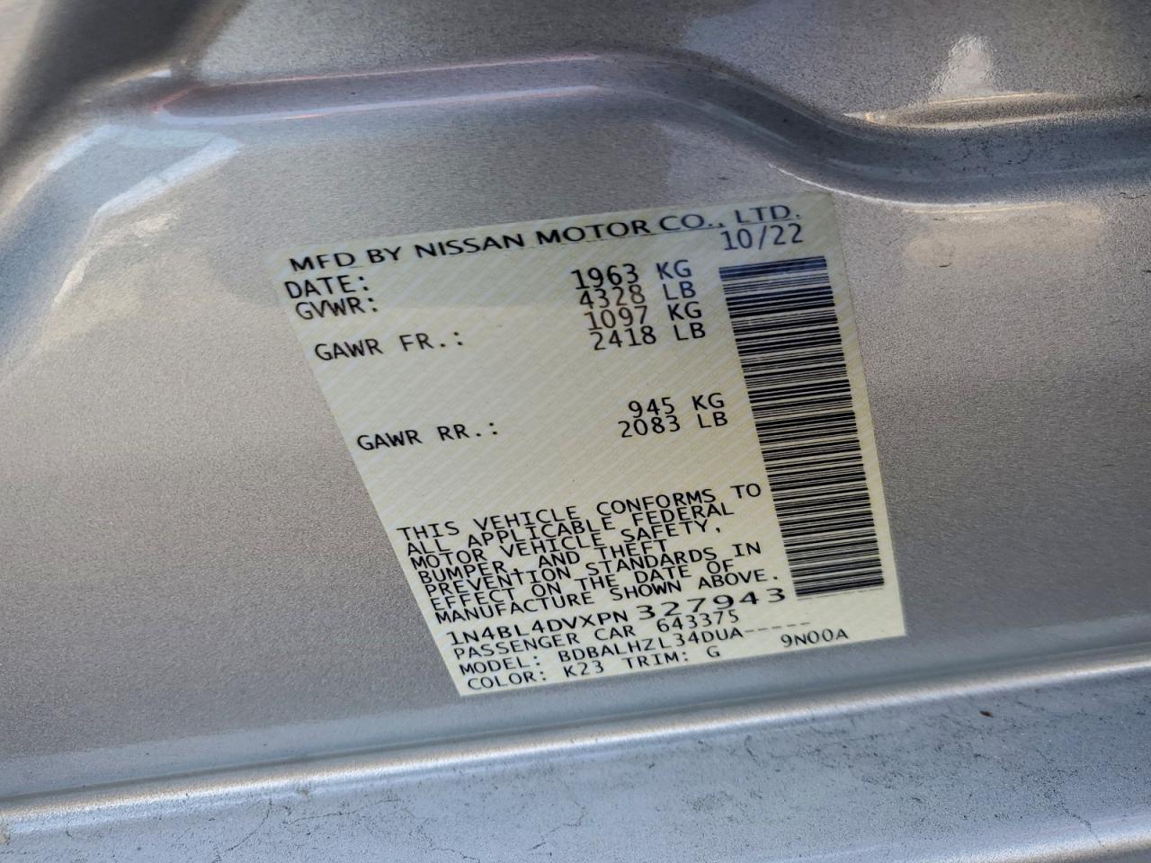 2023 NISSAN ALTIMA