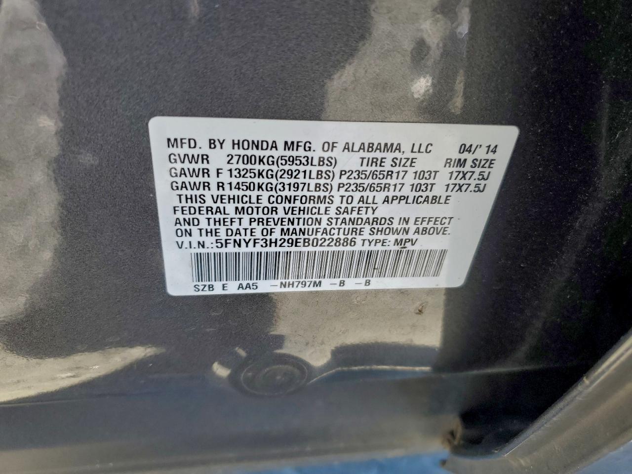 2014 HONDA PILOT