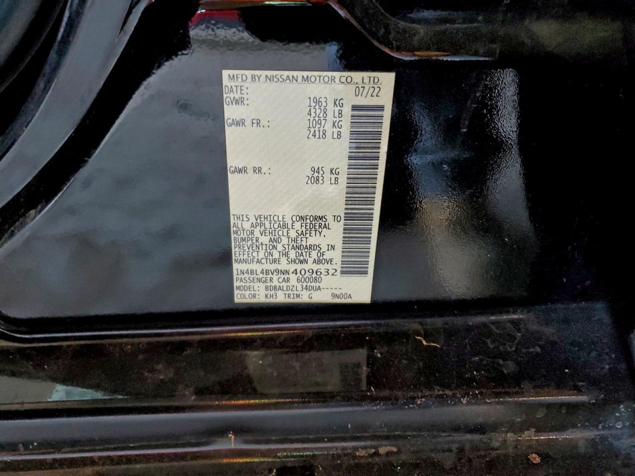 2022 NISSAN ALTIMA