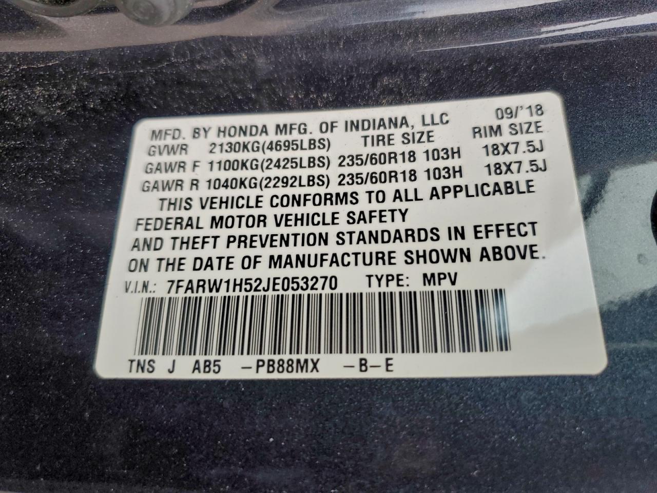 2018 HONDA CR-V
