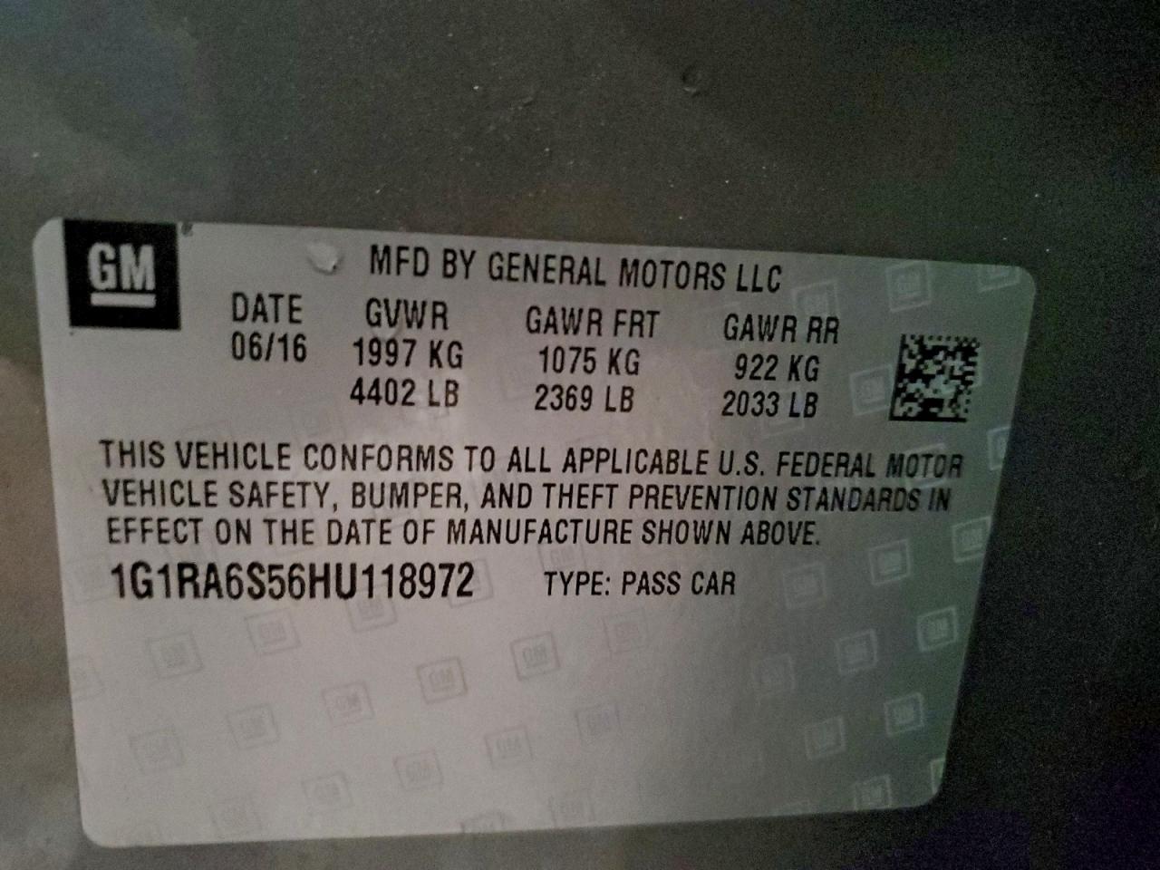 2017 CHEVROLET VOLT