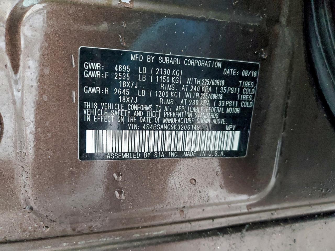2019 SUBARU Outback