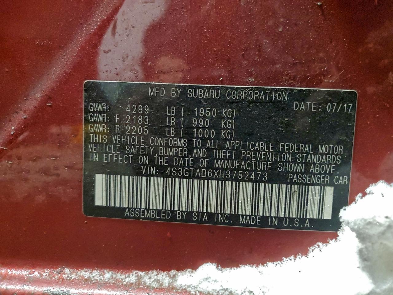 2017 SUBARU IMPREZA