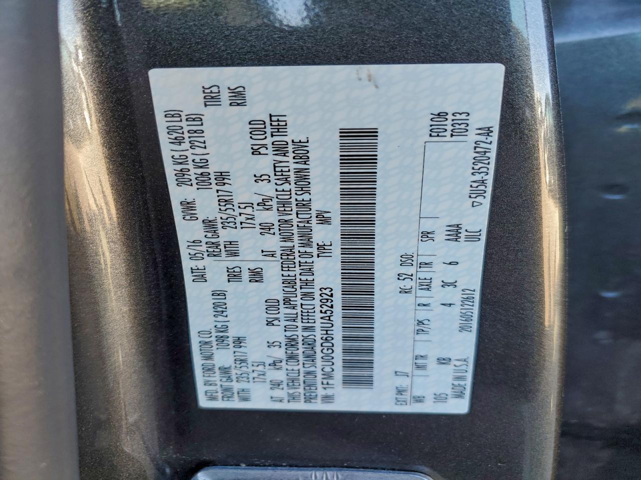 2017 FORD ESCAPE