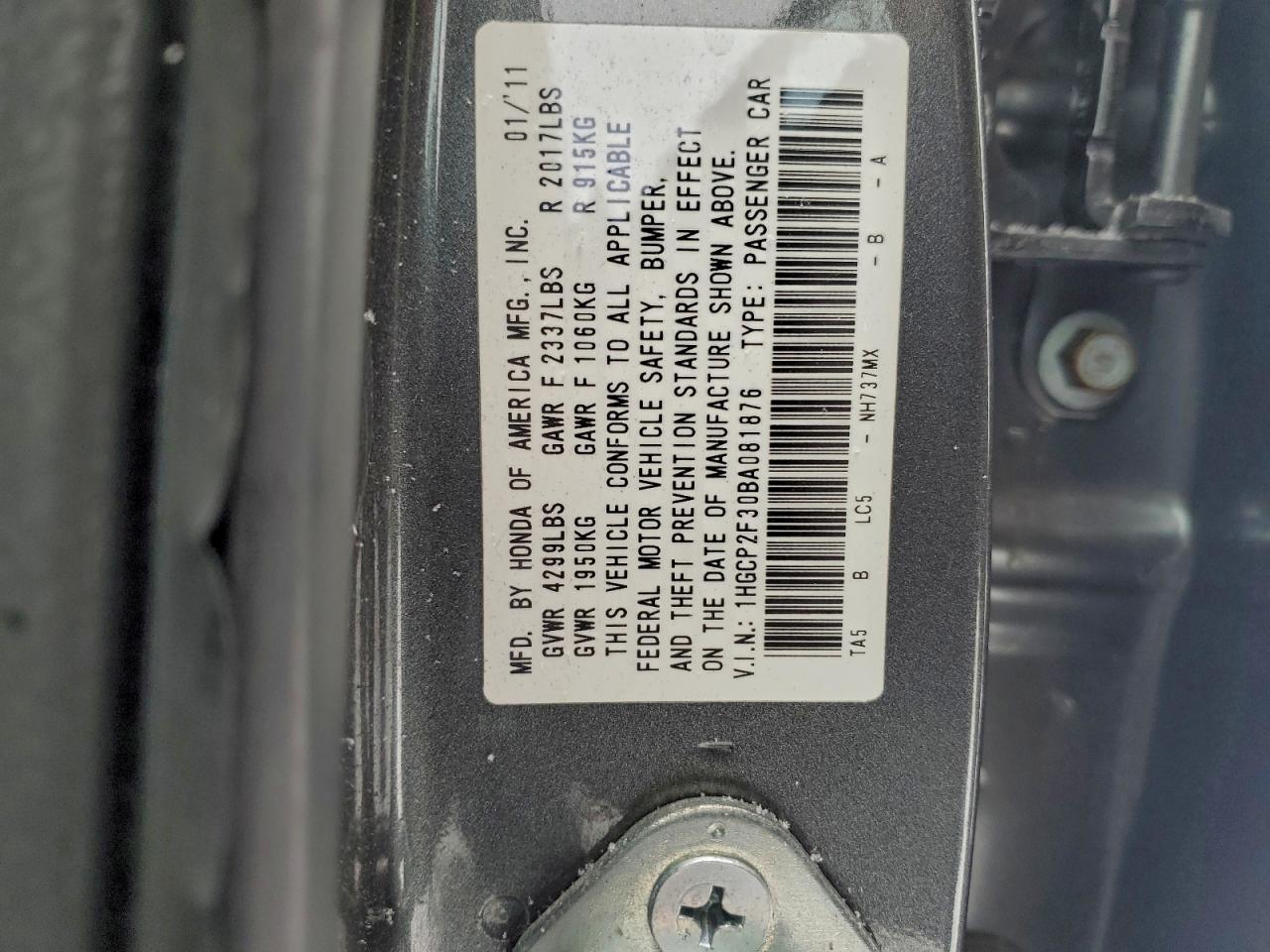 2011 HONDA ACCORD
